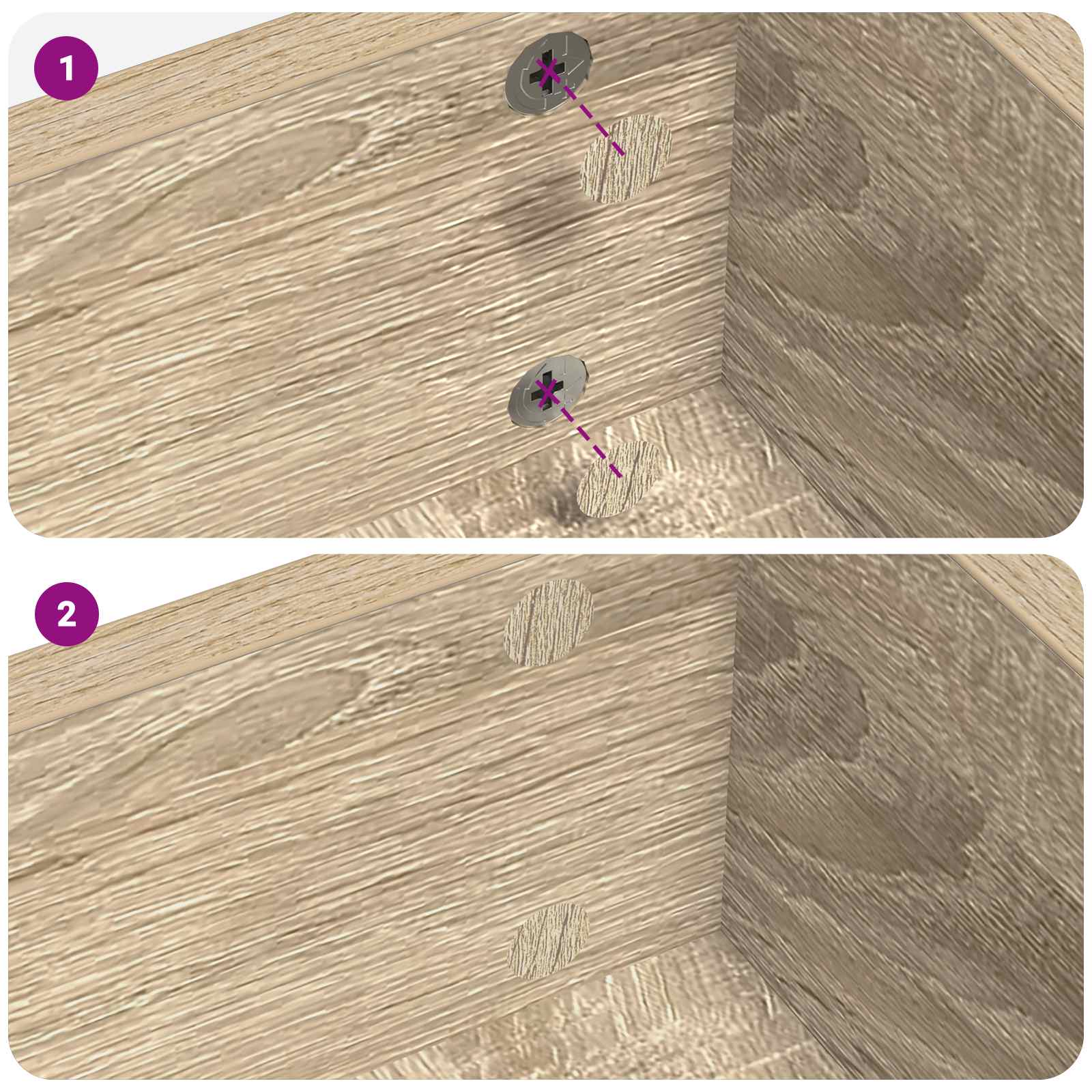 vidaXL Selbstklebende Schraubenabdeckung 2 pcs Sonoma-Eiche