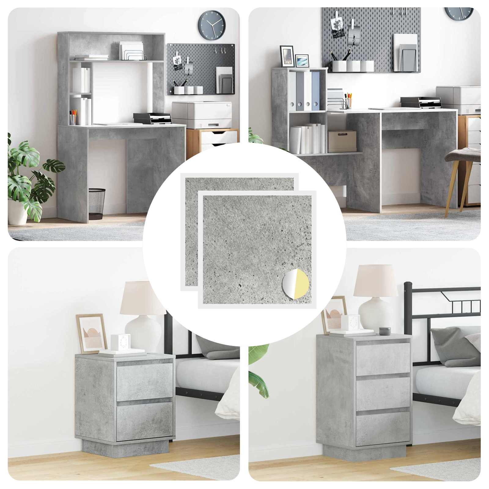 vidaXL Selbstklebende Schraubenabdeckung 2 pcs Beton Grau