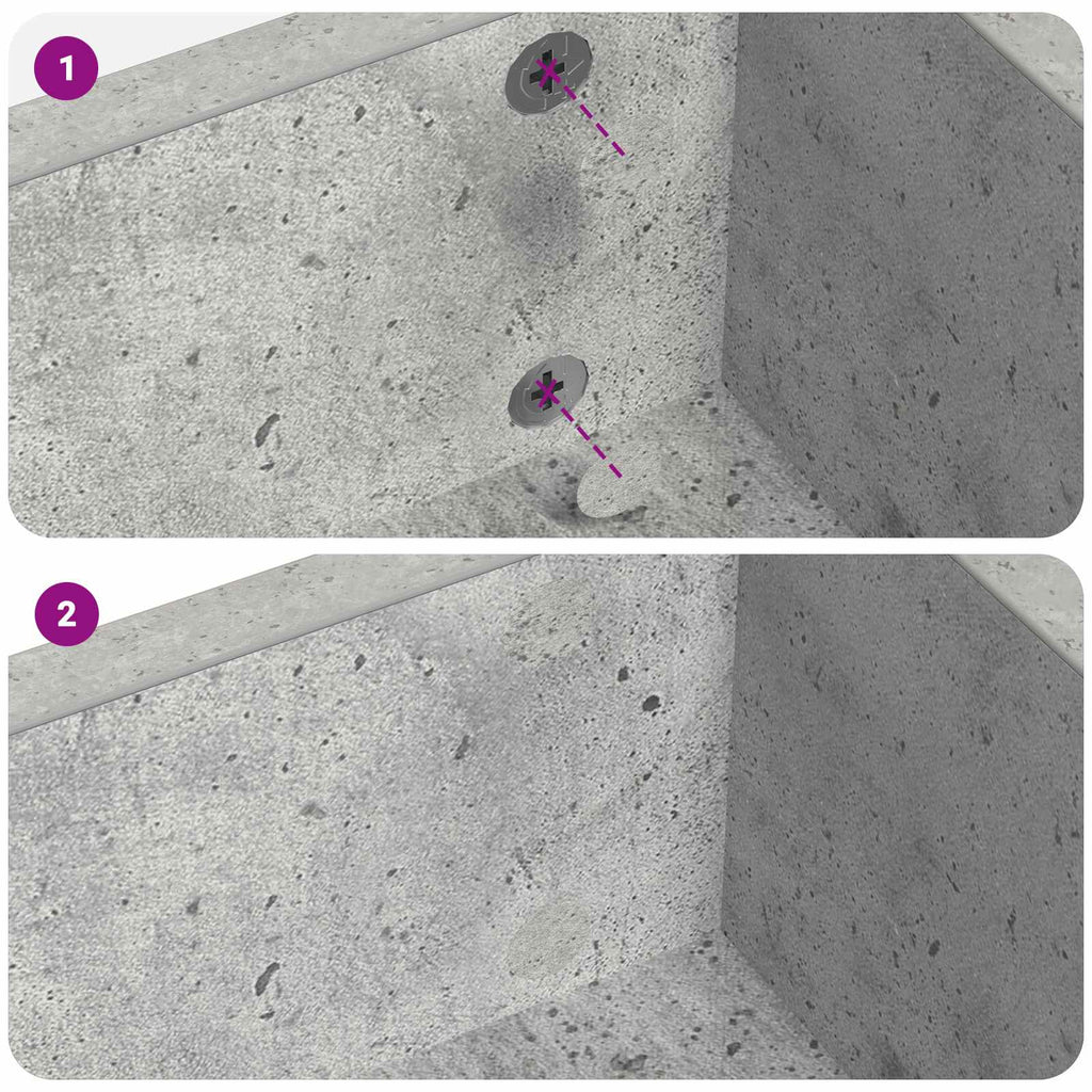 vidaXL Selbstklebende Schraubenabdeckung 2 pcs Beton Grau