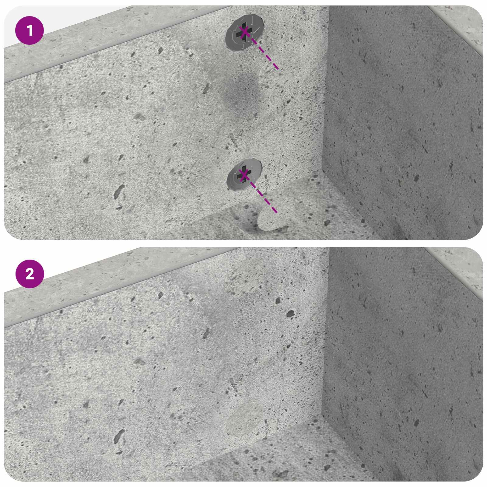 vidaXL Selbstklebende Schraubenabdeckung 12 pcs Beton Grau