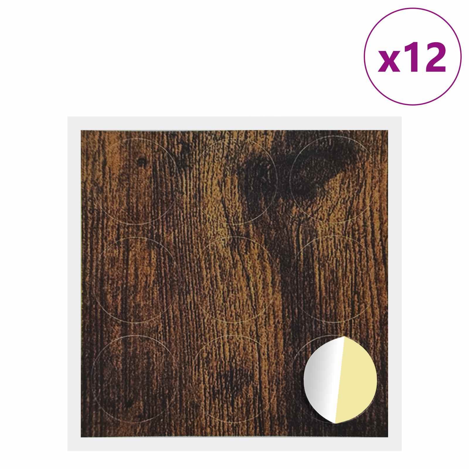 vidaXL Selbstklebende Schraubenabdeckung 12 pcs Geräucherte Eiche