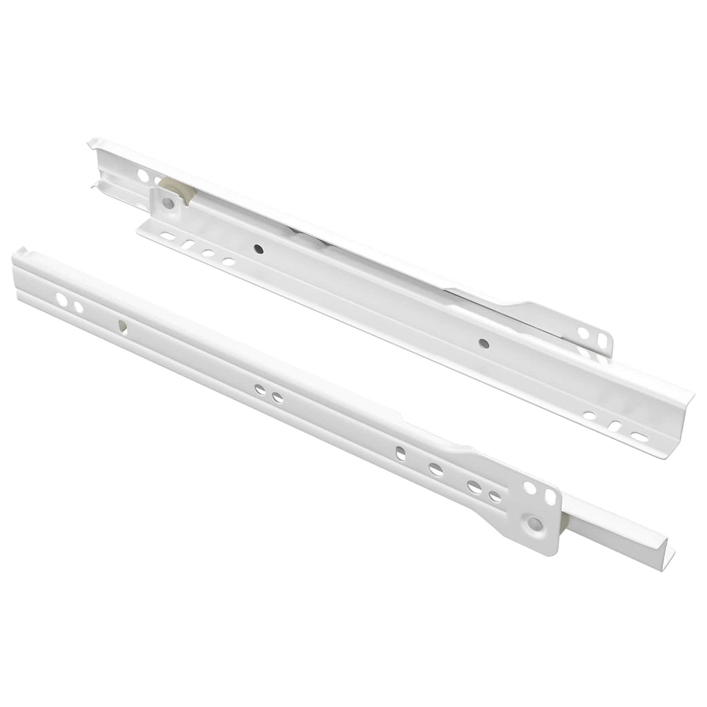 vidaXL Schubladenschiene 2 pcs Weiß 250 mm Stahl