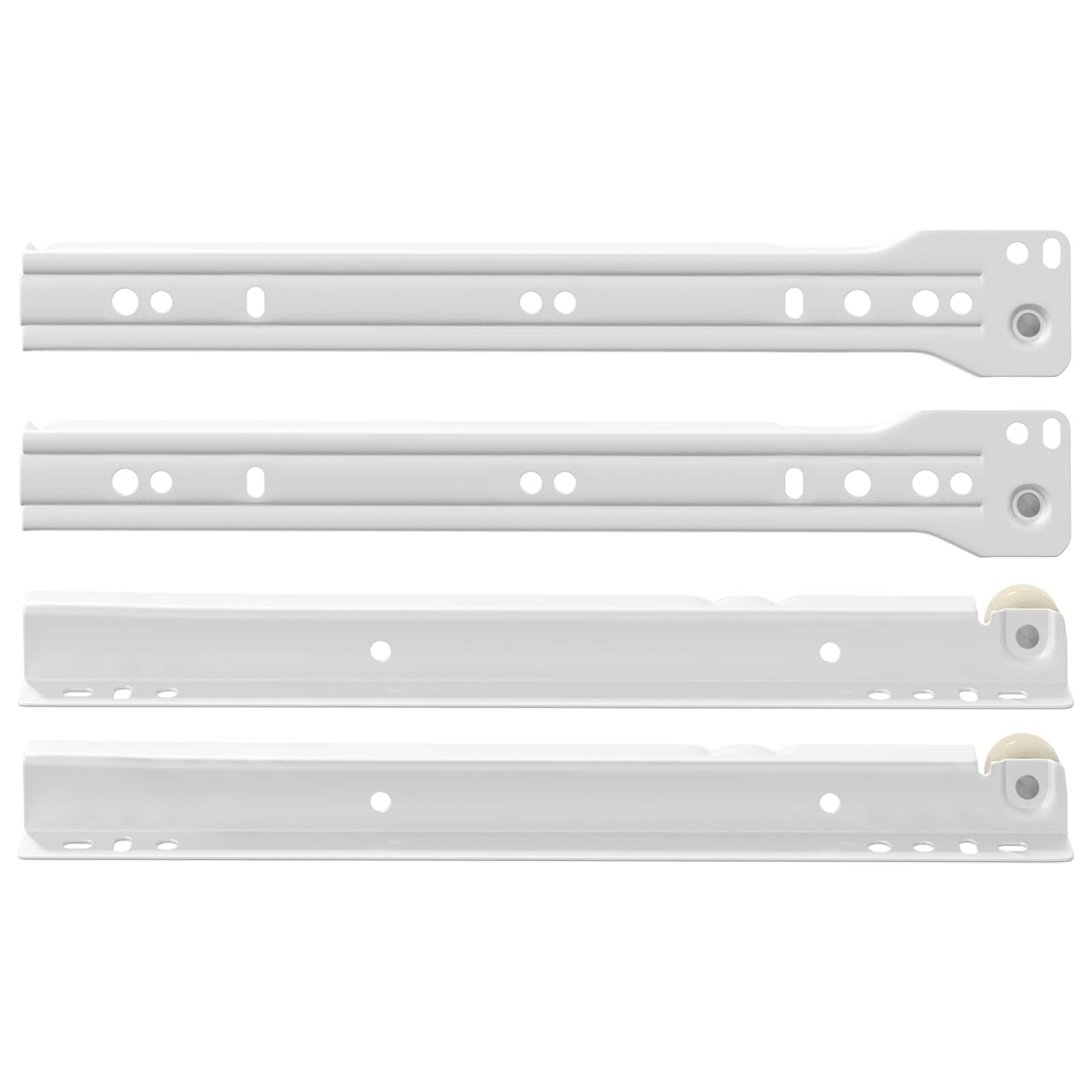 vidaXL Schubladenschiene 12 pcs Weiß 250 mm Stahl