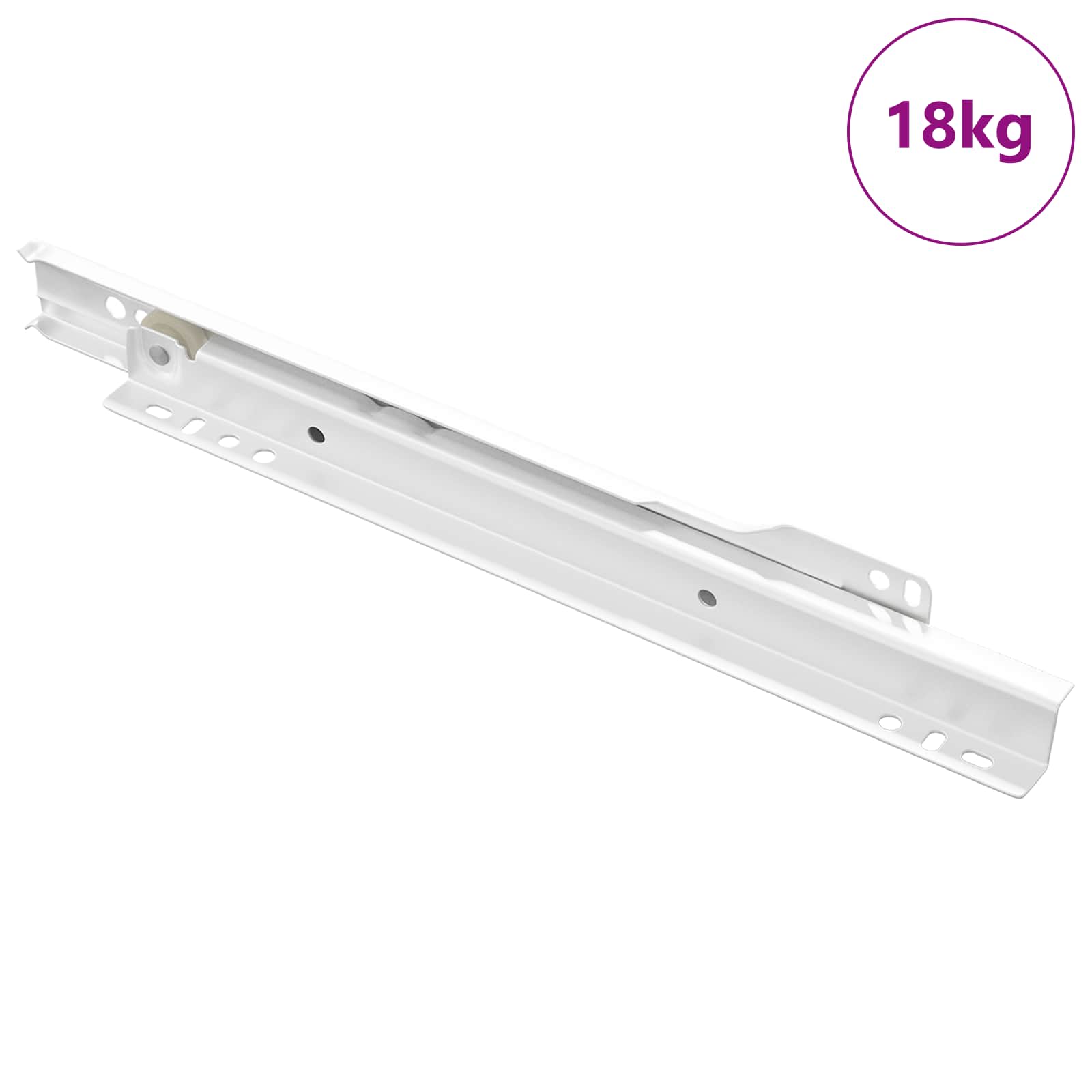 vidaXL Schubladenschiene 87 pcs Weiß Stahl