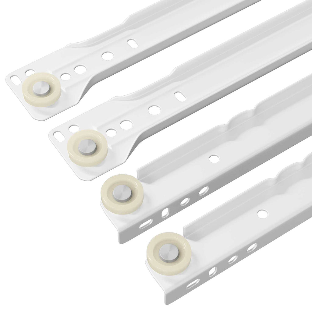 vidaXL Schubladenschiene 73 pcs Weiß Stahl