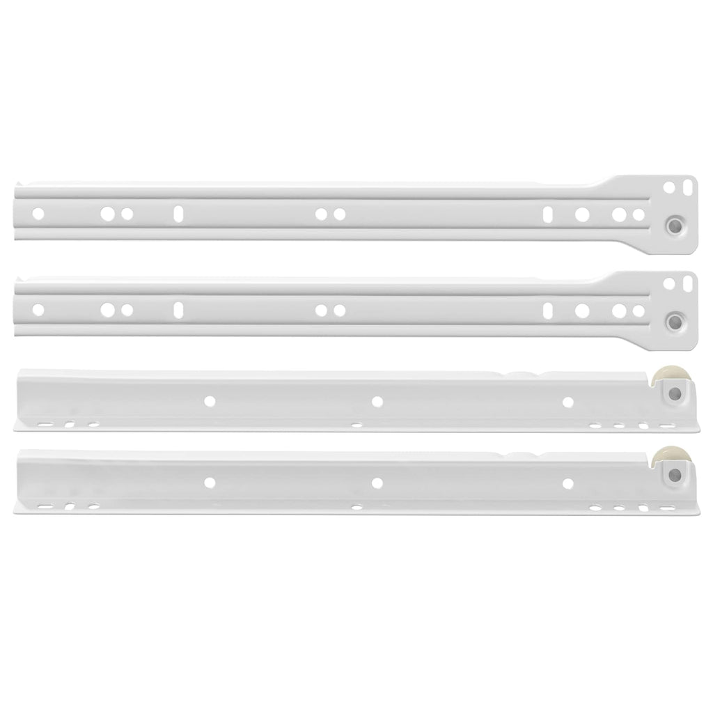 vidaXL Schubladenschiene 73 pcs Weiß Stahl