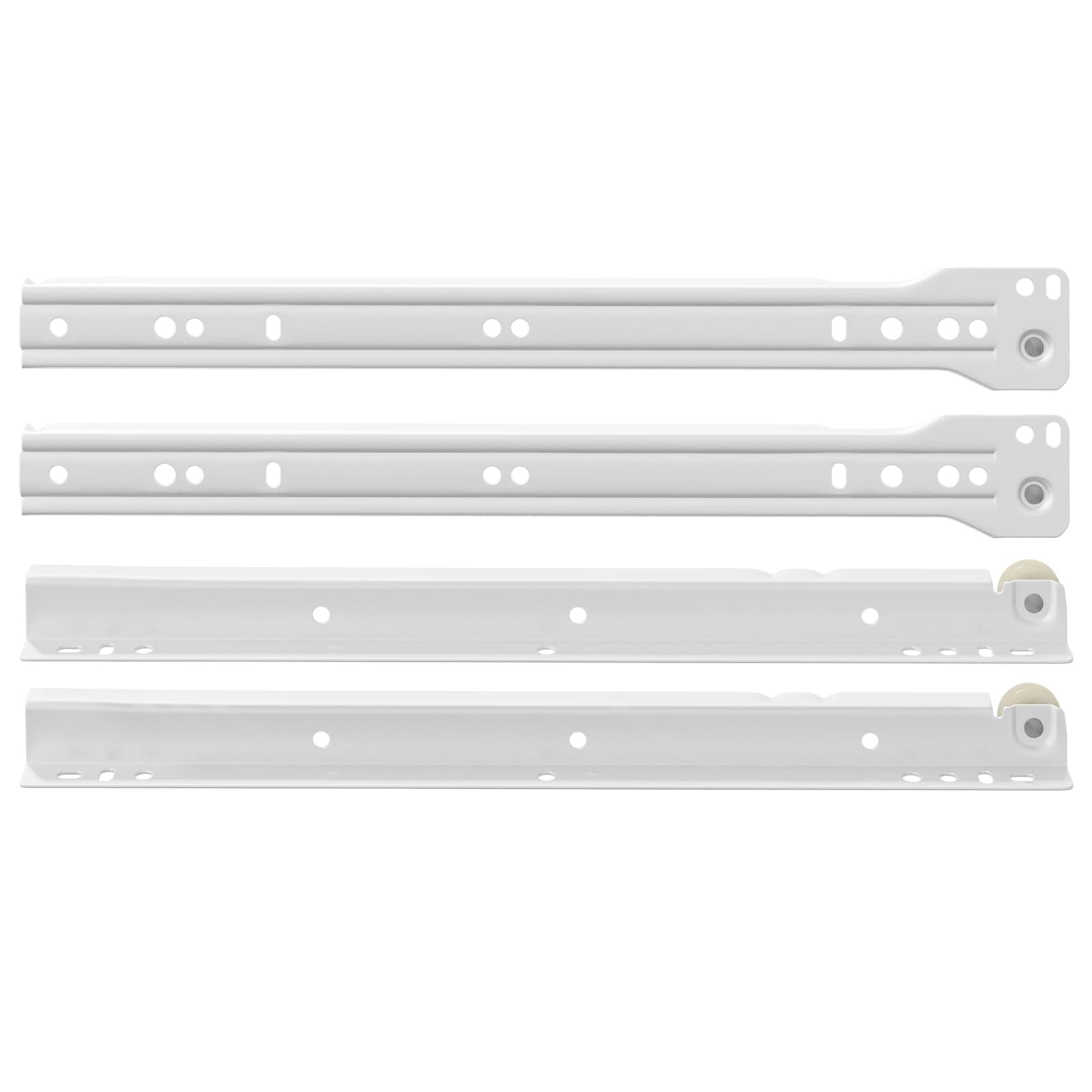 vidaXL Schubladenschiene 73 pcs Weiß Stahl