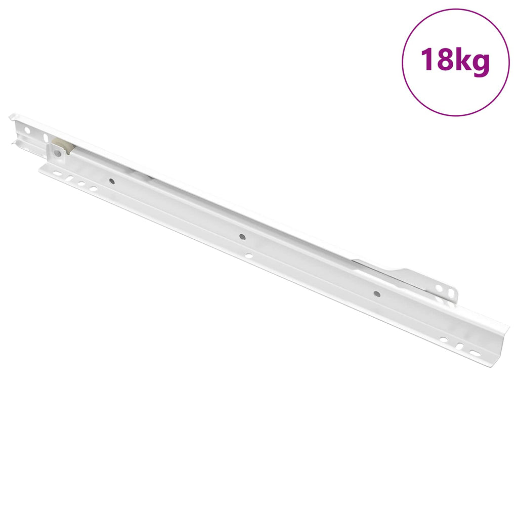 vidaXL Schubladenschiene 63 pcs Weiß Stahl