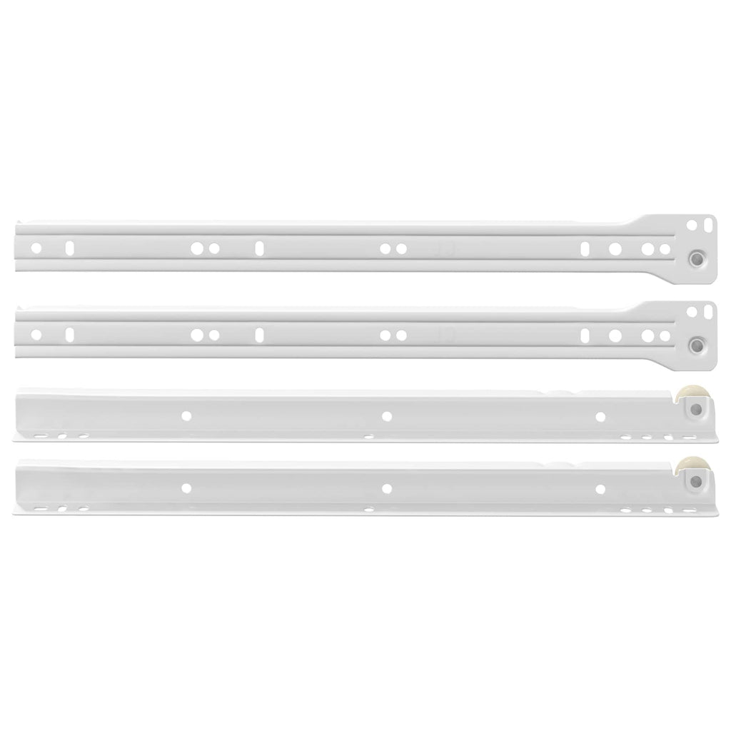 vidaXL Schubladenschiene 63 pcs Weiß Stahl