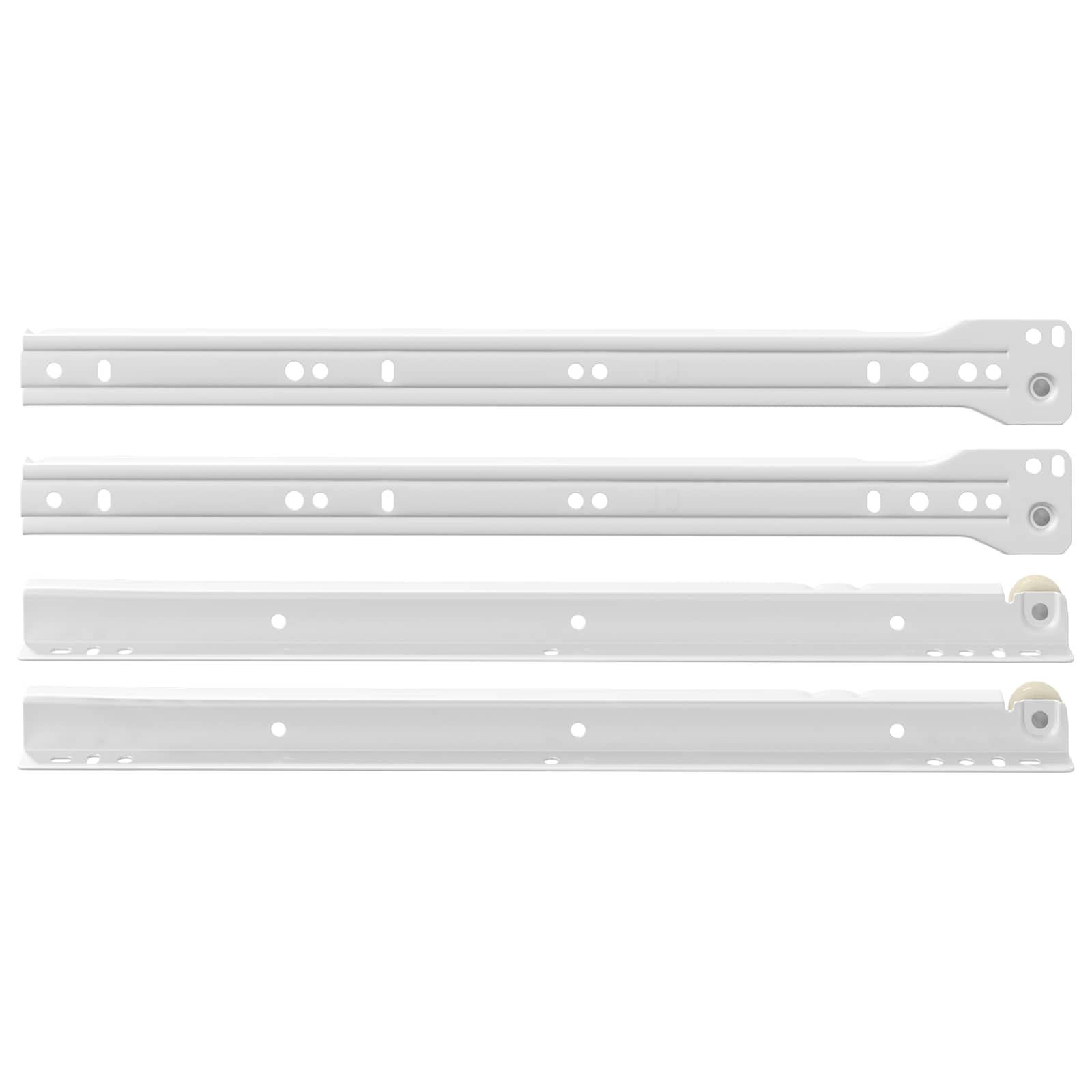vidaXL Schubladenschiene 63 pcs Weiß Stahl