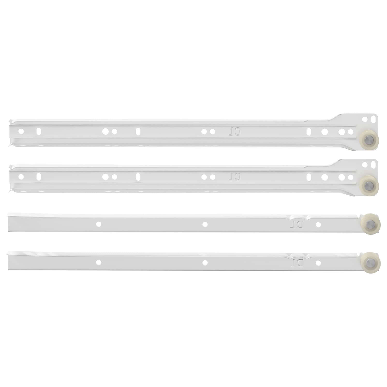 vidaXL Schubladenschiene 63 pcs Weiß Stahl