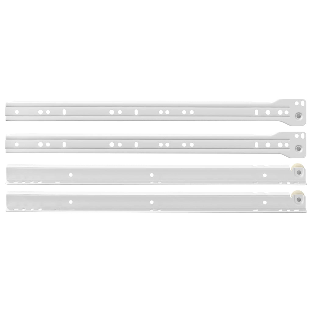 vidaXL Schubladenschiene 55 pcs Weiß Stahl