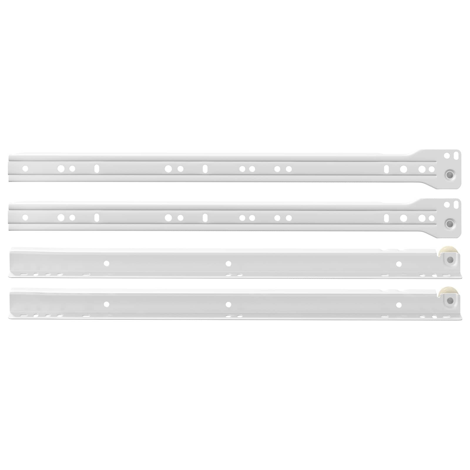 vidaXL Schubladenschiene 55 pcs Weiß Stahl