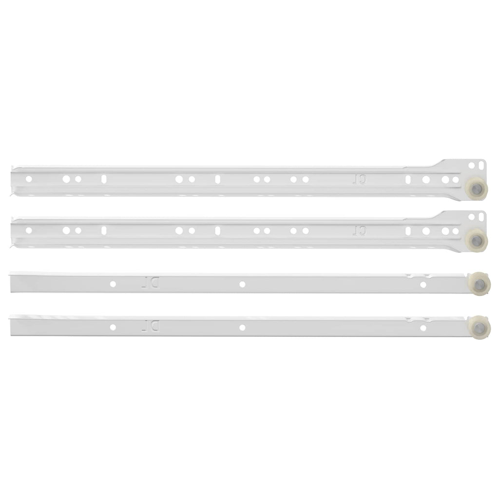 vidaXL Schubladenschiene 55 pcs Weiß Stahl