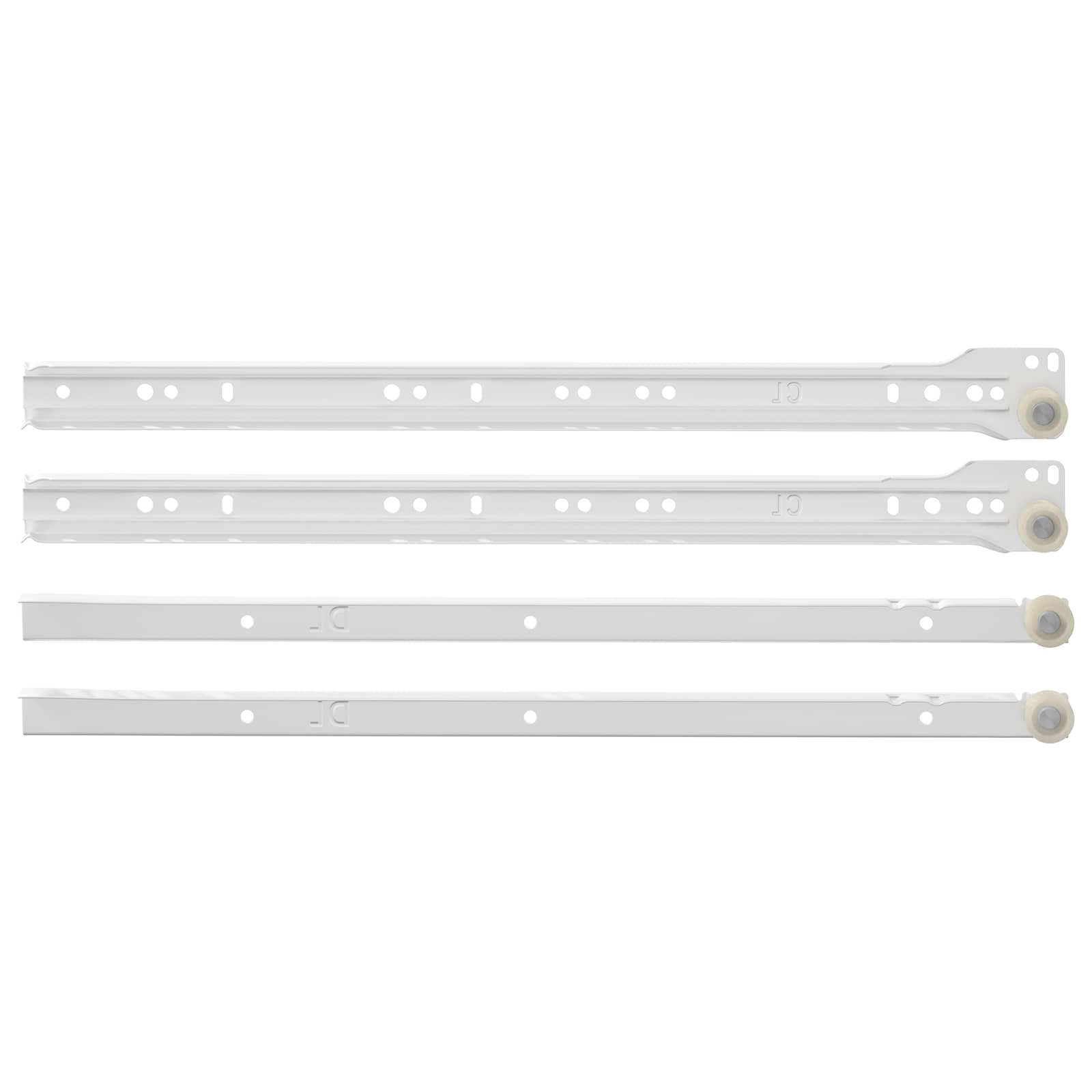 vidaXL Schubladenschiene 55 pcs Weiß Stahl