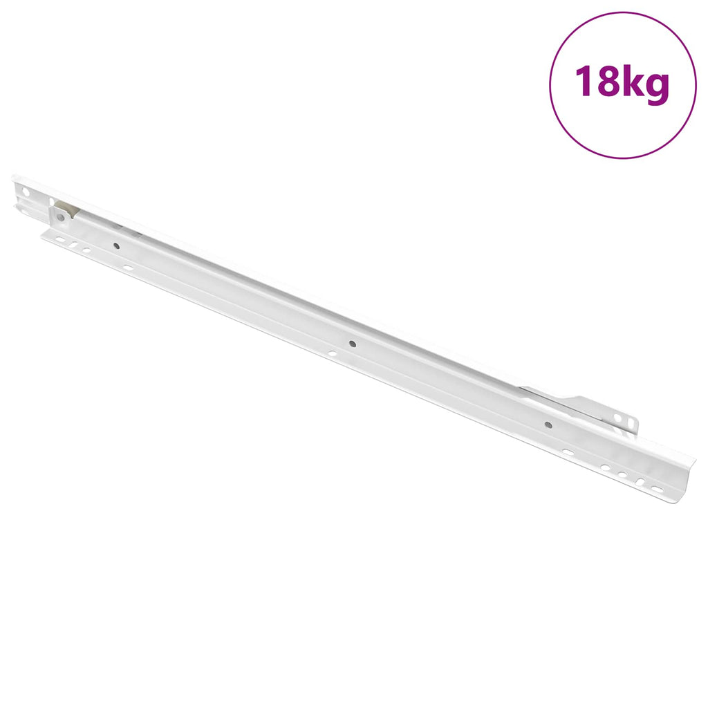 vidaXL Schubladenschiene 49 pcs Weiß Stahl