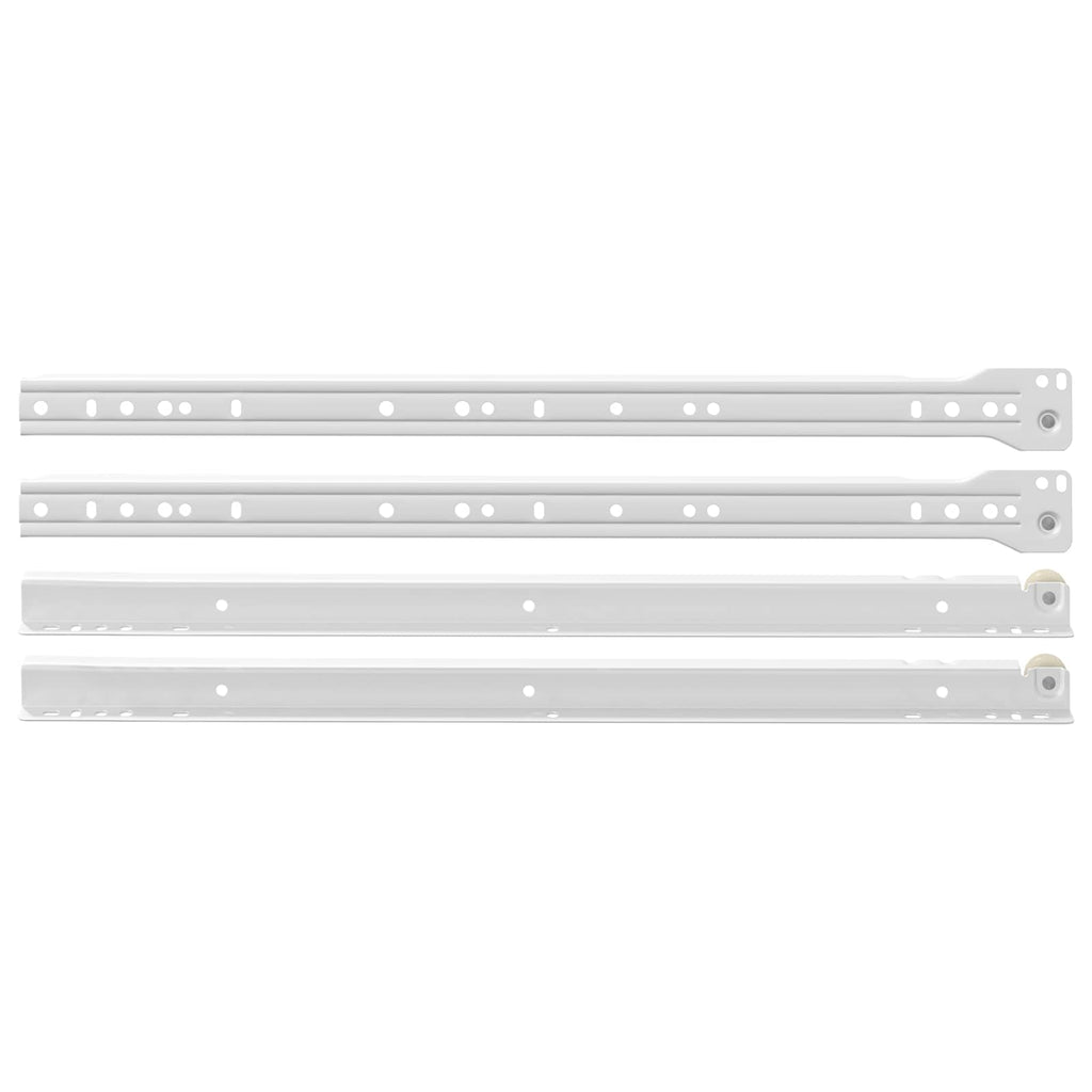 vidaXL Schubladenschiene 49 pcs Weiß Stahl
