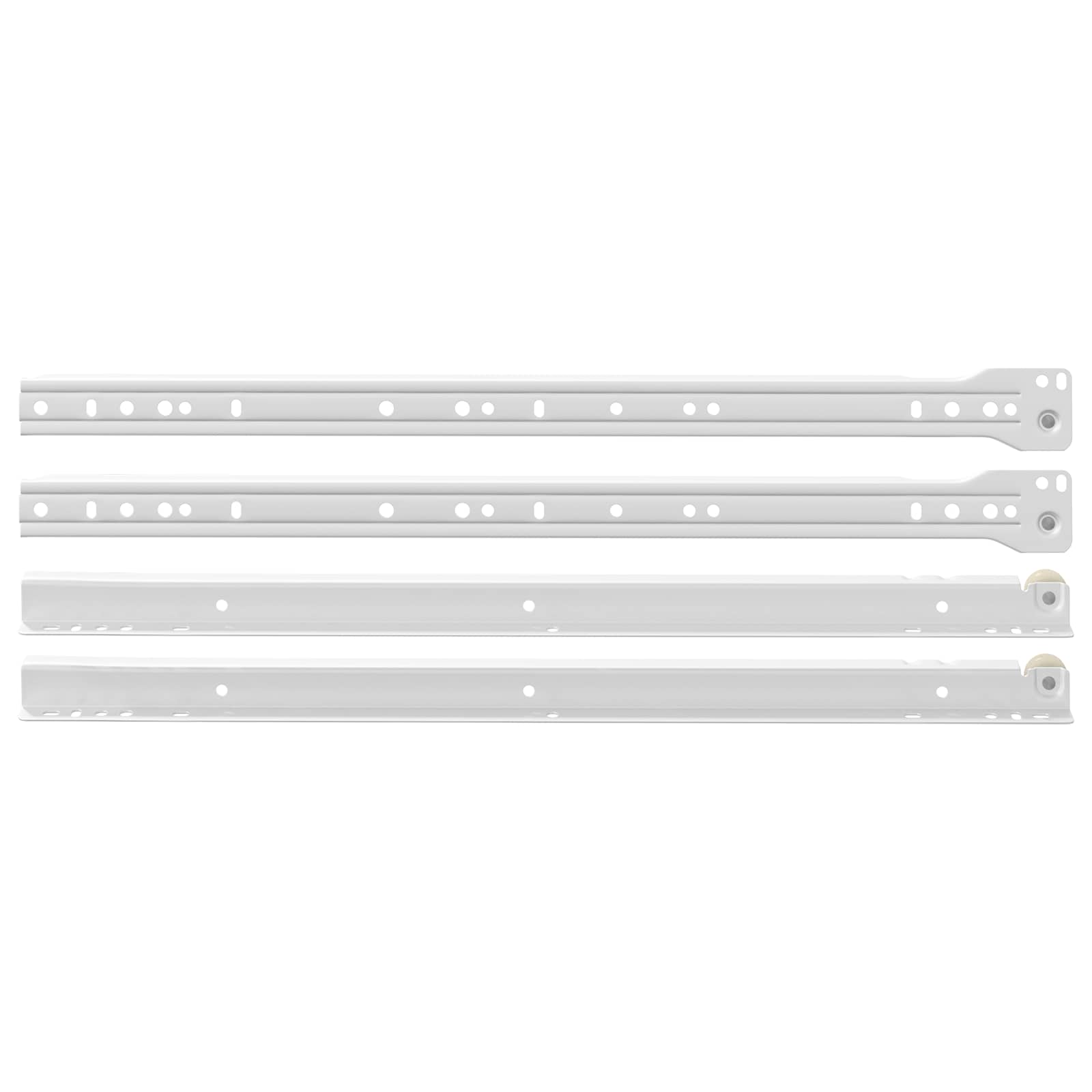 vidaXL Schubladenschiene 49 pcs Weiß Stahl