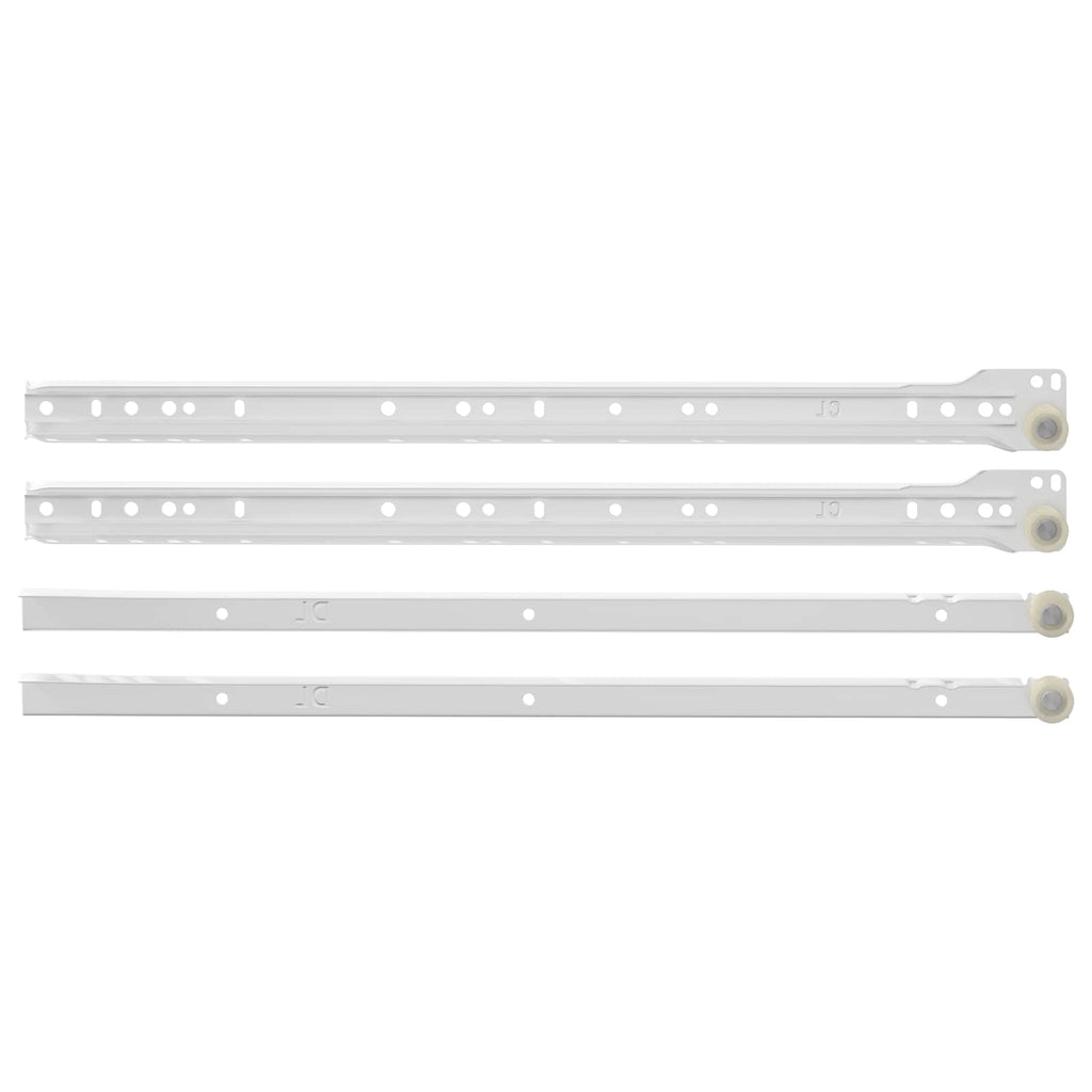 vidaXL Schubladenschiene 49 pcs Weiß Stahl