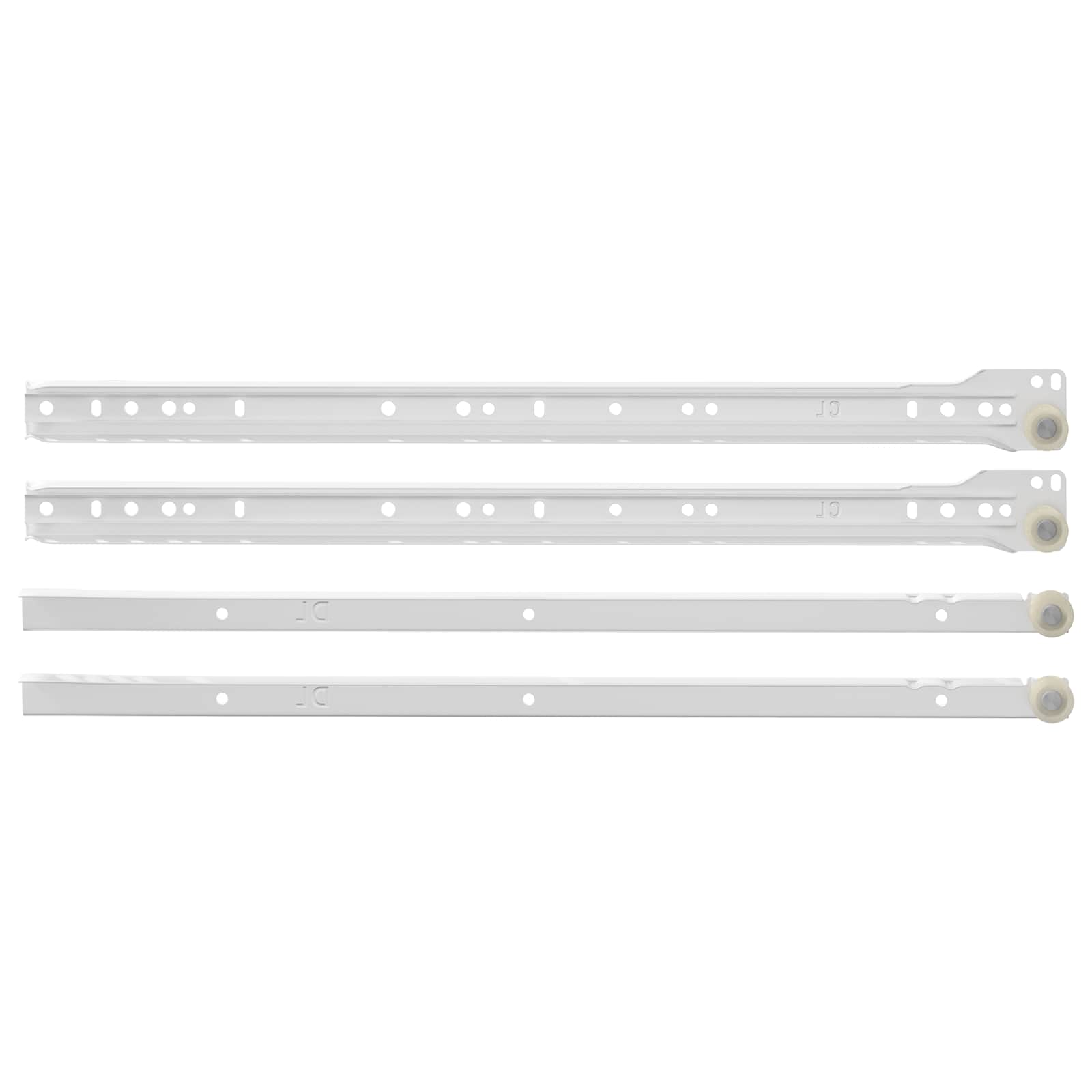 vidaXL Schubladenschiene 49 pcs Weiß Stahl
