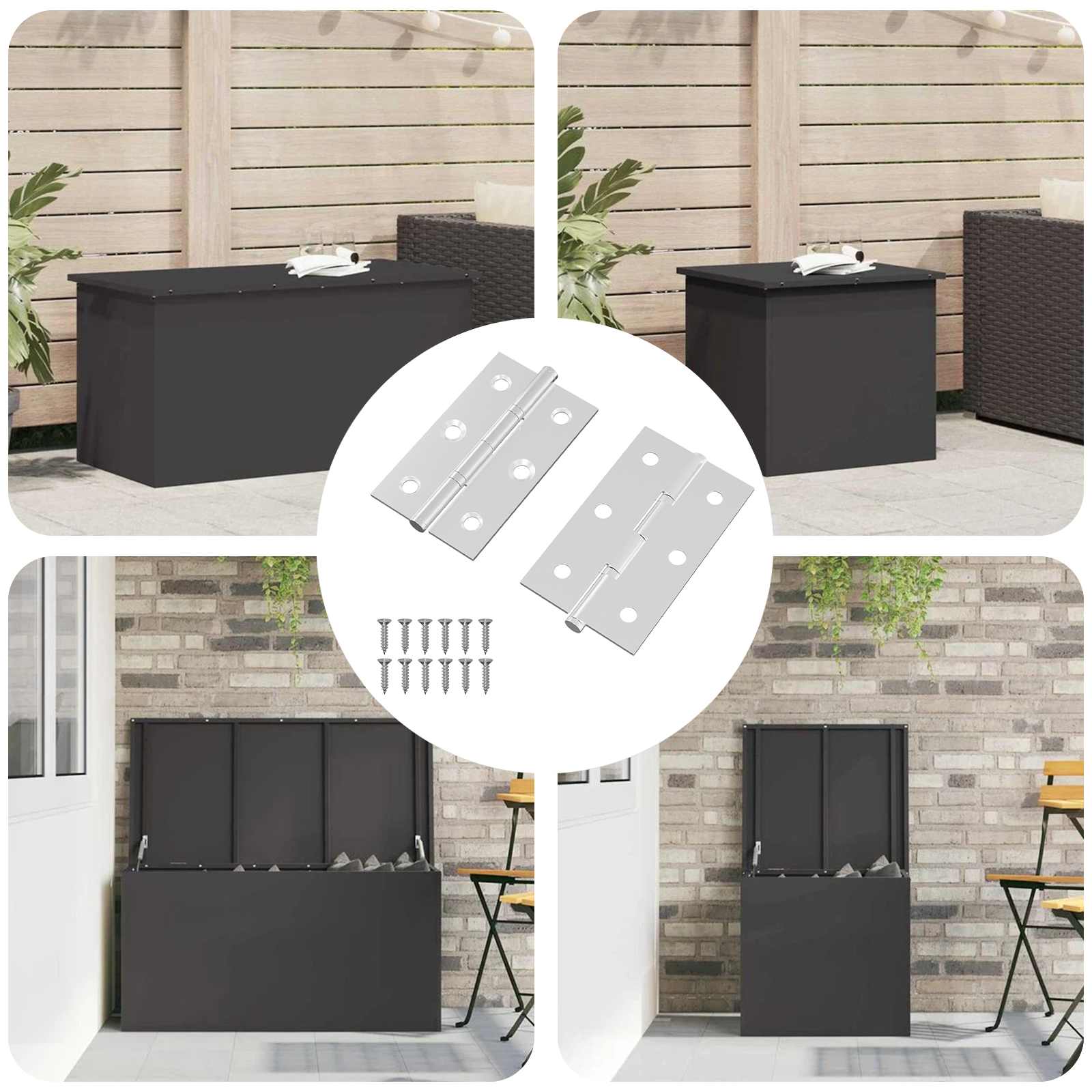 vidaXL Scharnier Uni 2 pcs Silber 58 x 35 x 1 mm Stahl