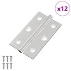vidaXL Scharnier Uni 12 pcs Silber 58 x 35 x 1 mm Stahl