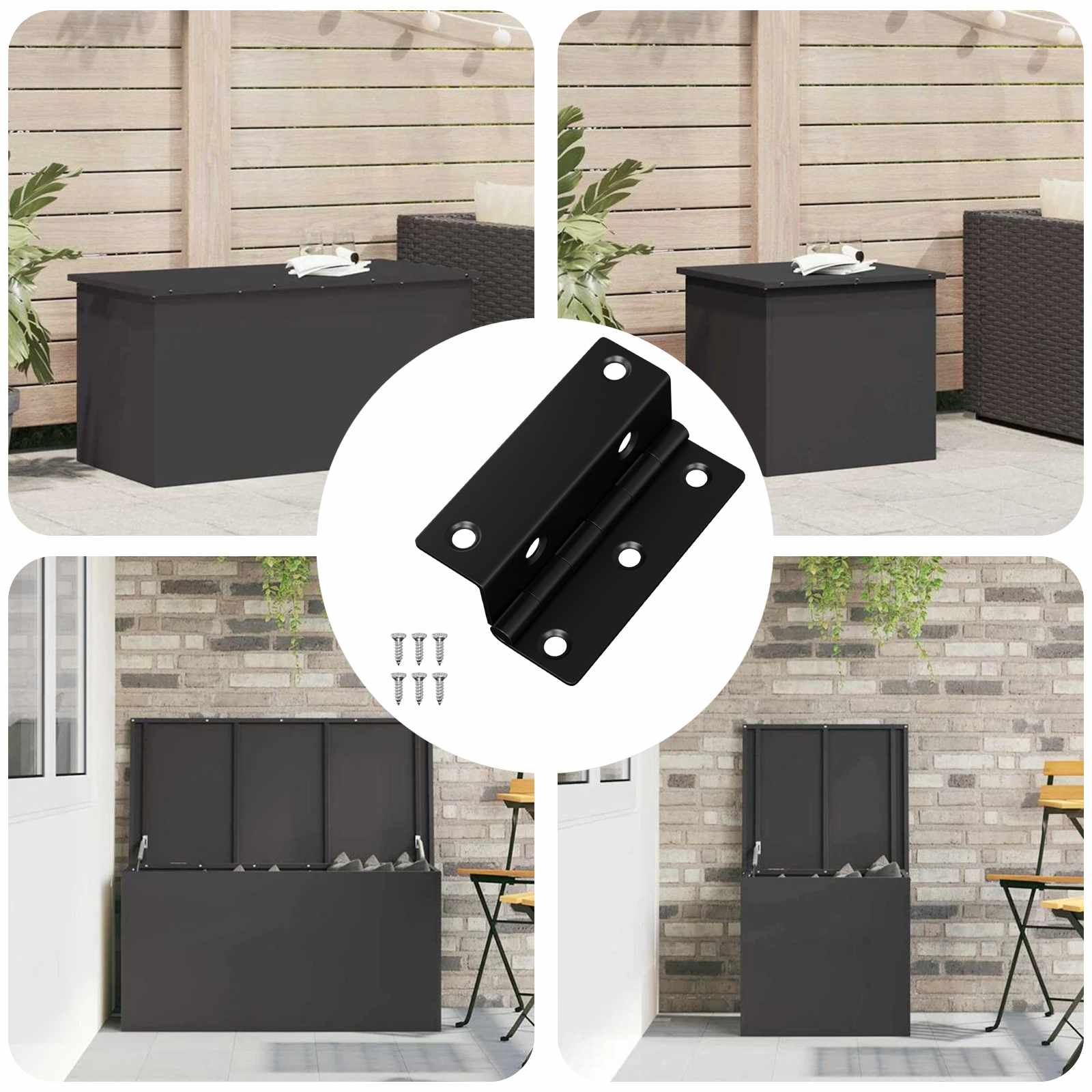 vidaXL Scharnier 537 pcs Schwarz 38 x 17 x 60 mm Eisen