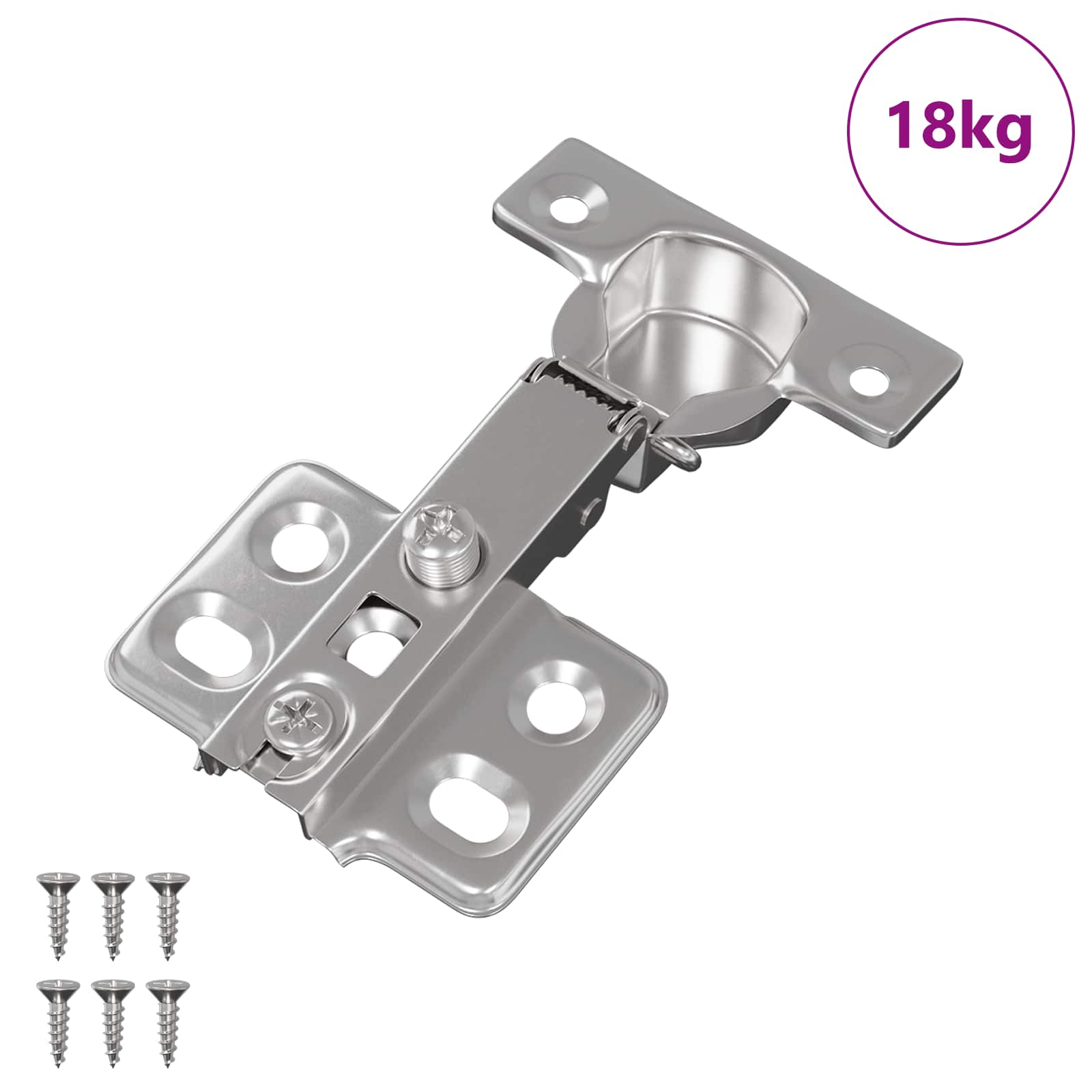 vidaXL Scharnier 257 pcs Nickel 85 x 52,5 x 9,5 mm Eisen