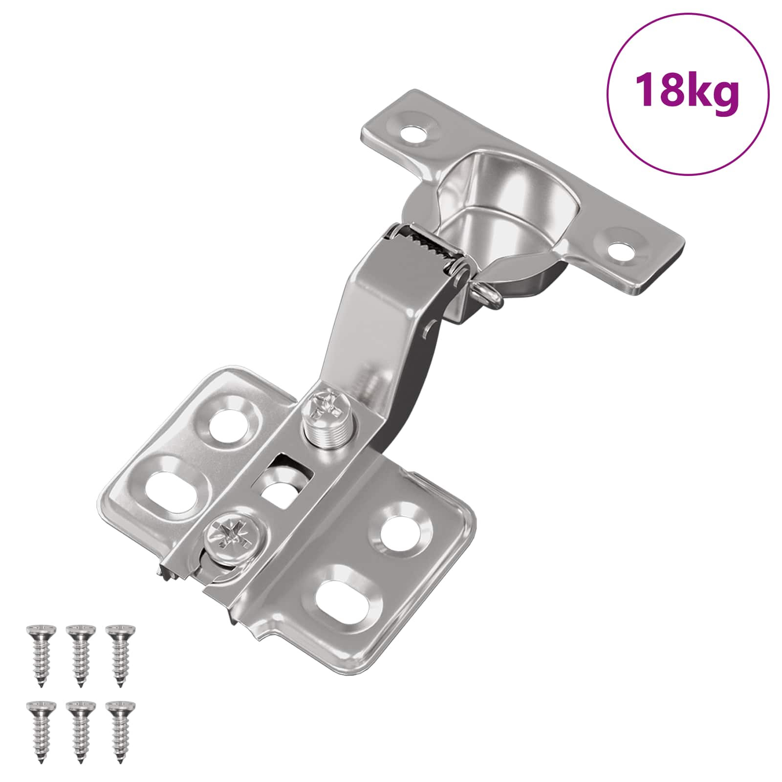 vidaXL Scharnier 254 pcs Nickel 85 x 52,5 x 9,5 mm Eisen