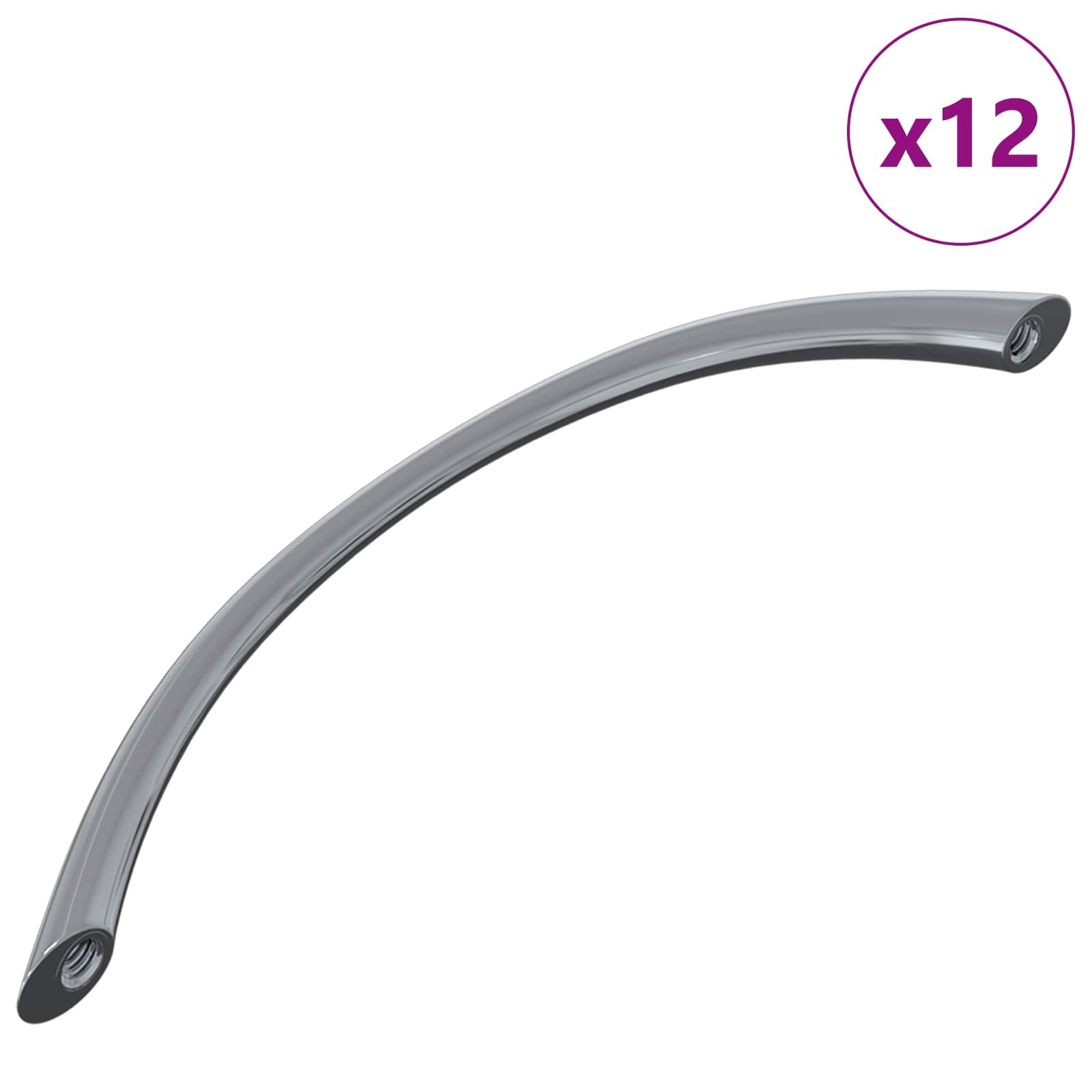 vidaXL Griff 12 pcs Silber 107 x 3,6 x 23 mm Edelstahl
