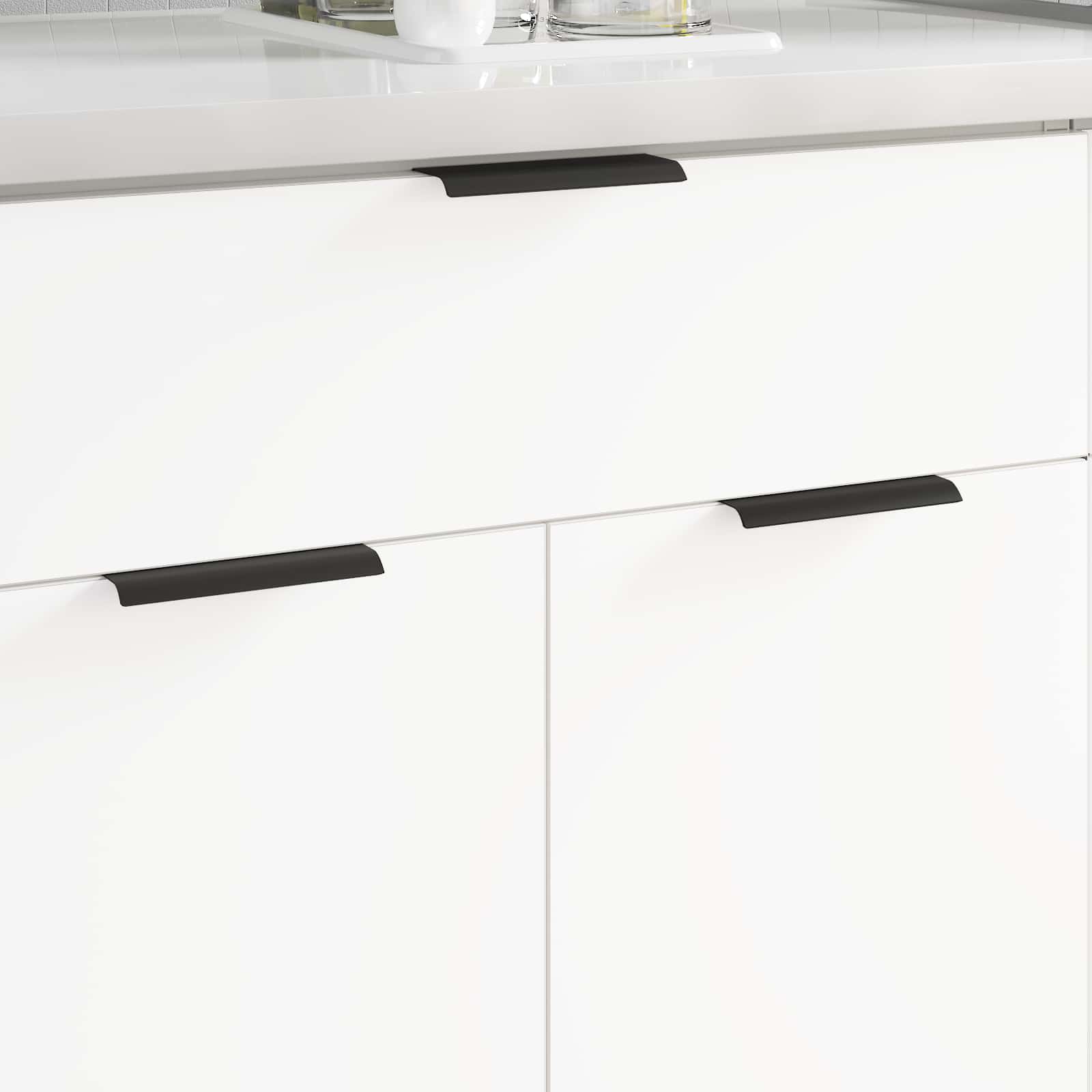 vidaXL Griff 725 pcs Schwarz 120 x 39,6 x 17 mm Aluminium
