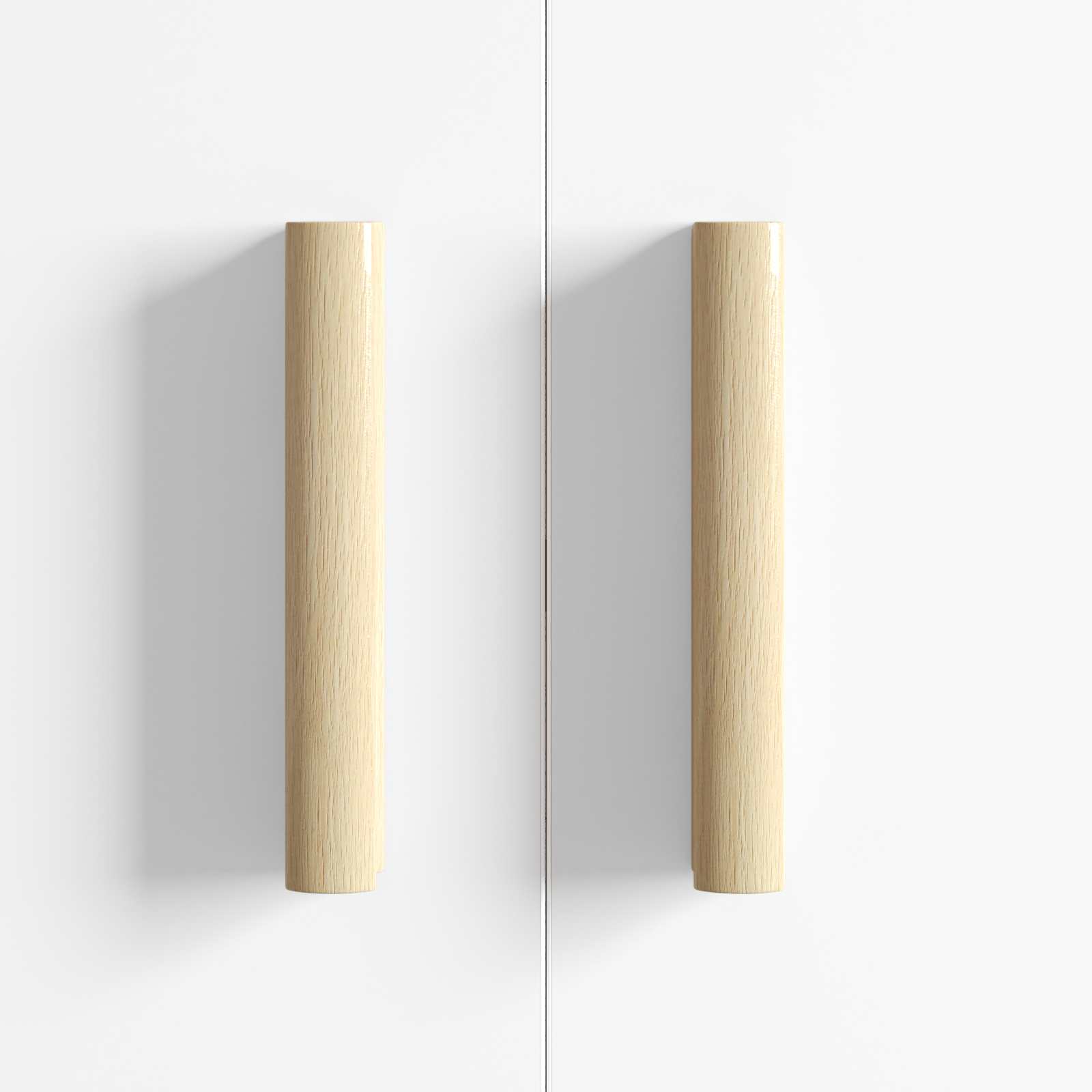 vidaXL Gerader Griff 2 pcs Natürliche Holzfarbe 130 x 25 x 30 mm