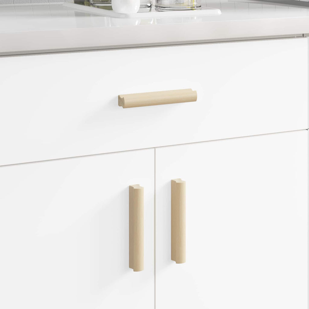 vidaXL Gerader Griff 2 pcs Natürliche Holzfarbe 130 x 25 x 30 mm