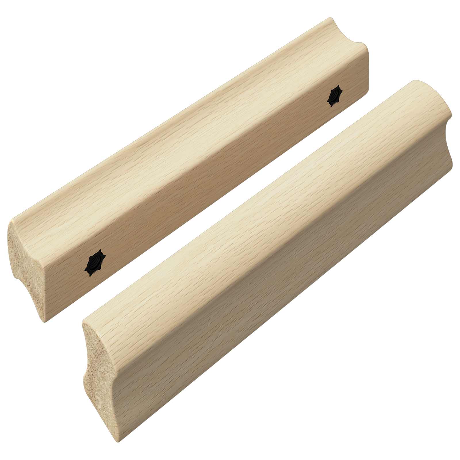 vidaXL Gerader Griff 2 pcs Natürliche Holzfarbe 130 x 25 x 30 mm