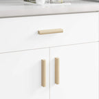 vidaXL Gerader Griff 12 pcs Natürliche Holzfarbe 130 x 25 x 30 mm