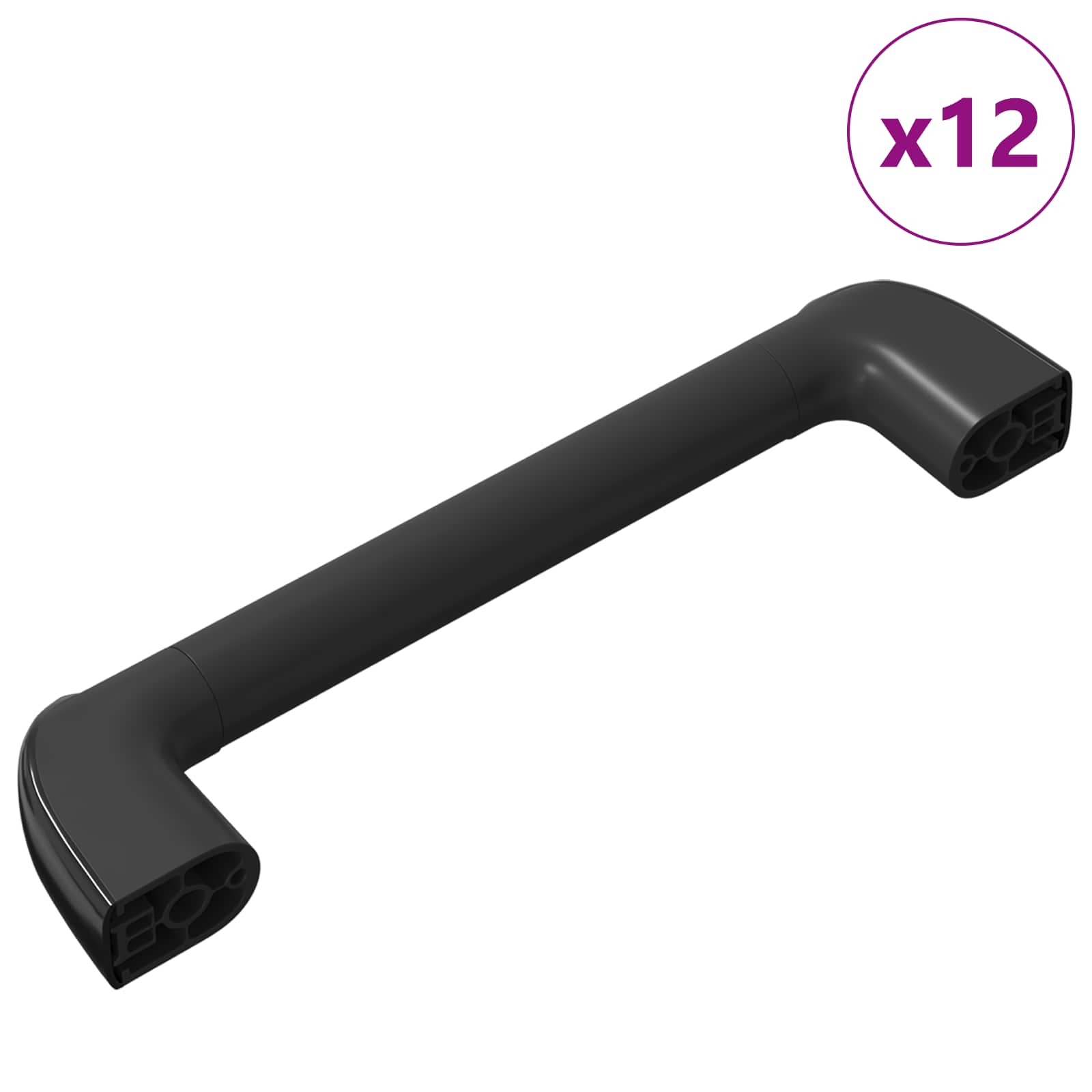 vidaXL Griff Uni 12 pcs Schwarz 380 x 34 x 85 mm Aluminium und PP