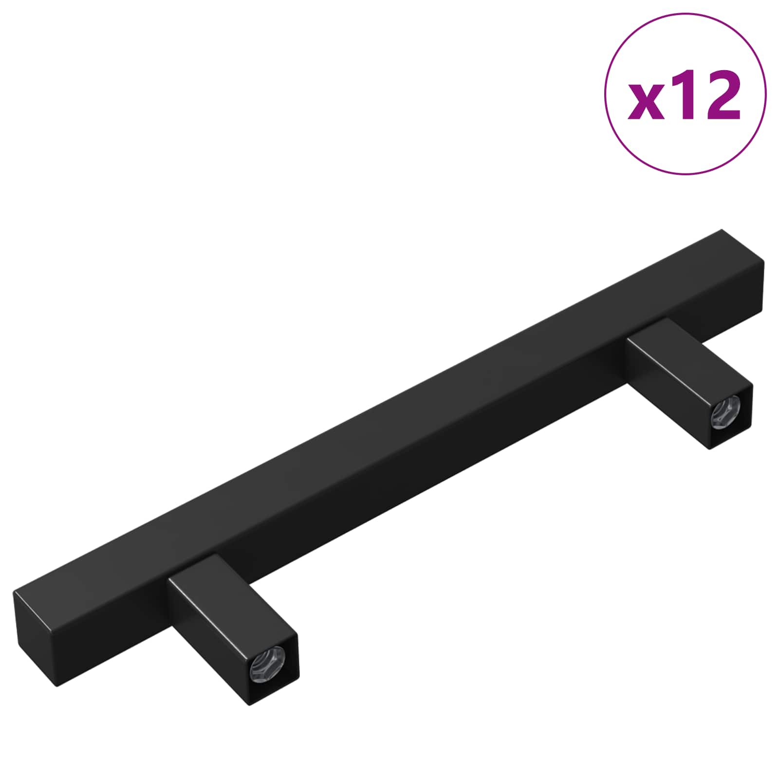 vidaXL Schrankgriff 12 pcs Schwarz 150 x 12,3 x 35,2 mm Edelstahl