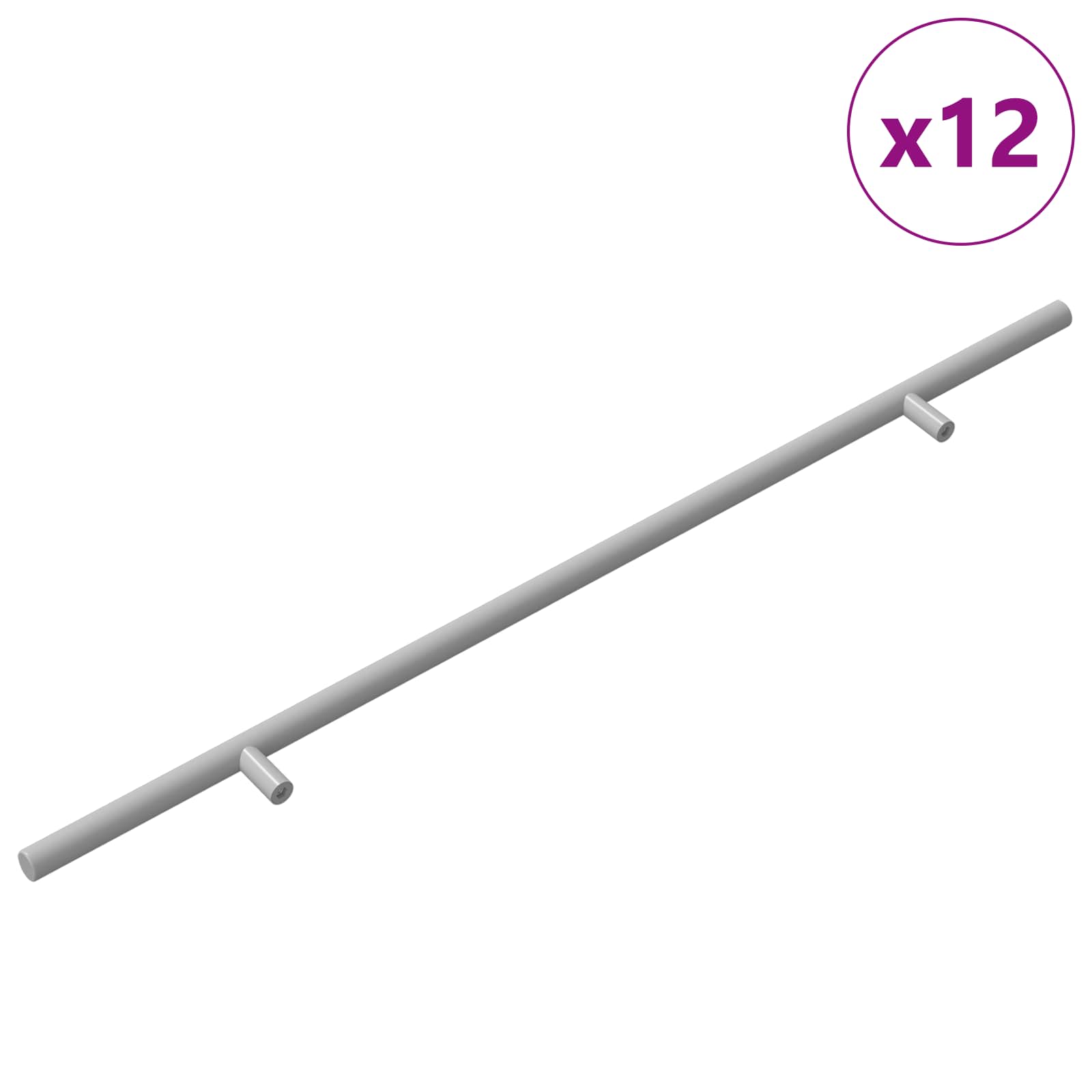 vidaXL Griff 12 pcs Silber 500 mm Stahl