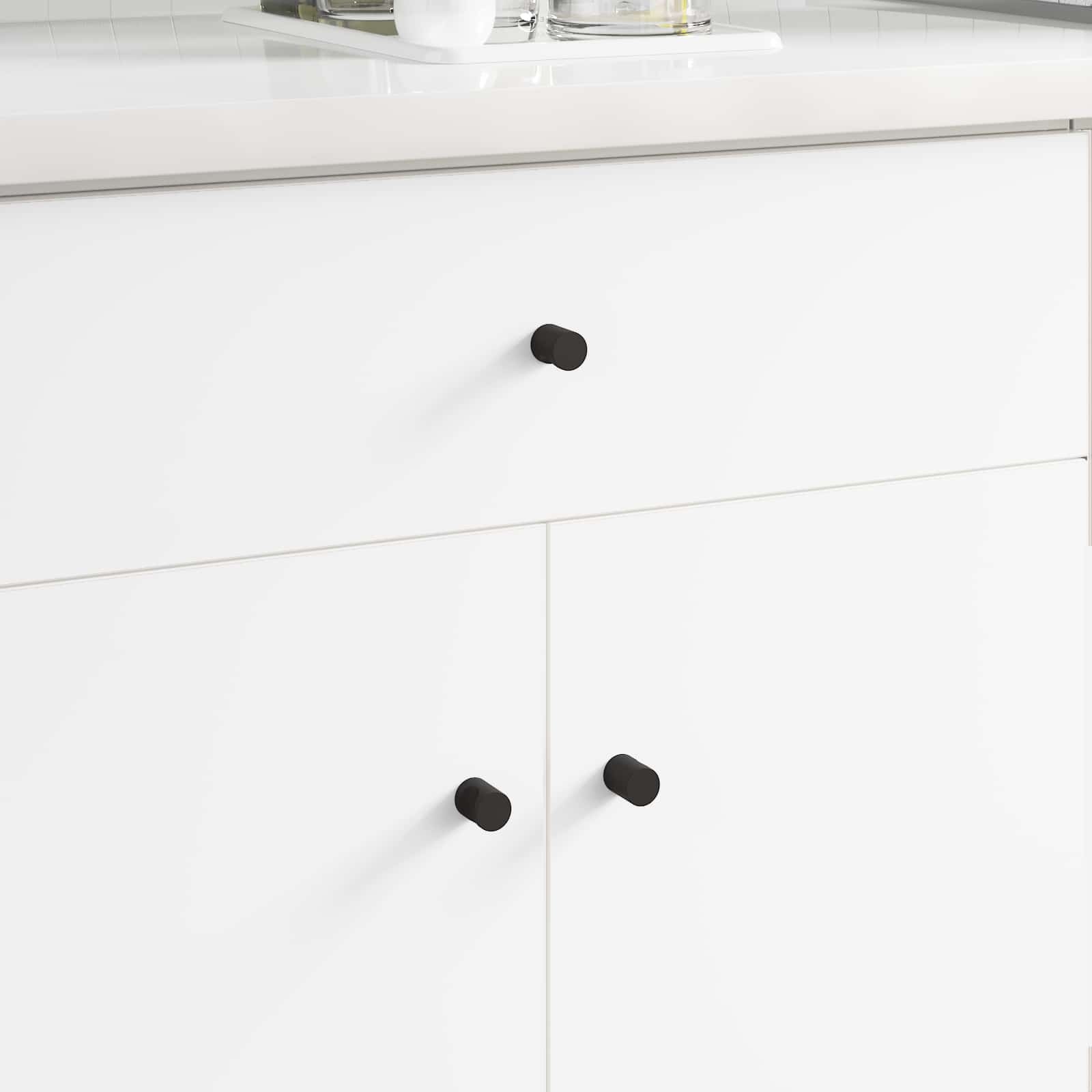 vidaXL Schrankknöpfe 2 pcs Schwarz M4 x 12 mm Eisen