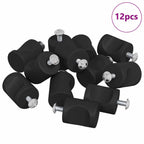 vidaXL Schrankknöpfe 12 pcs Schwarz M4 x 12 mm Eisen