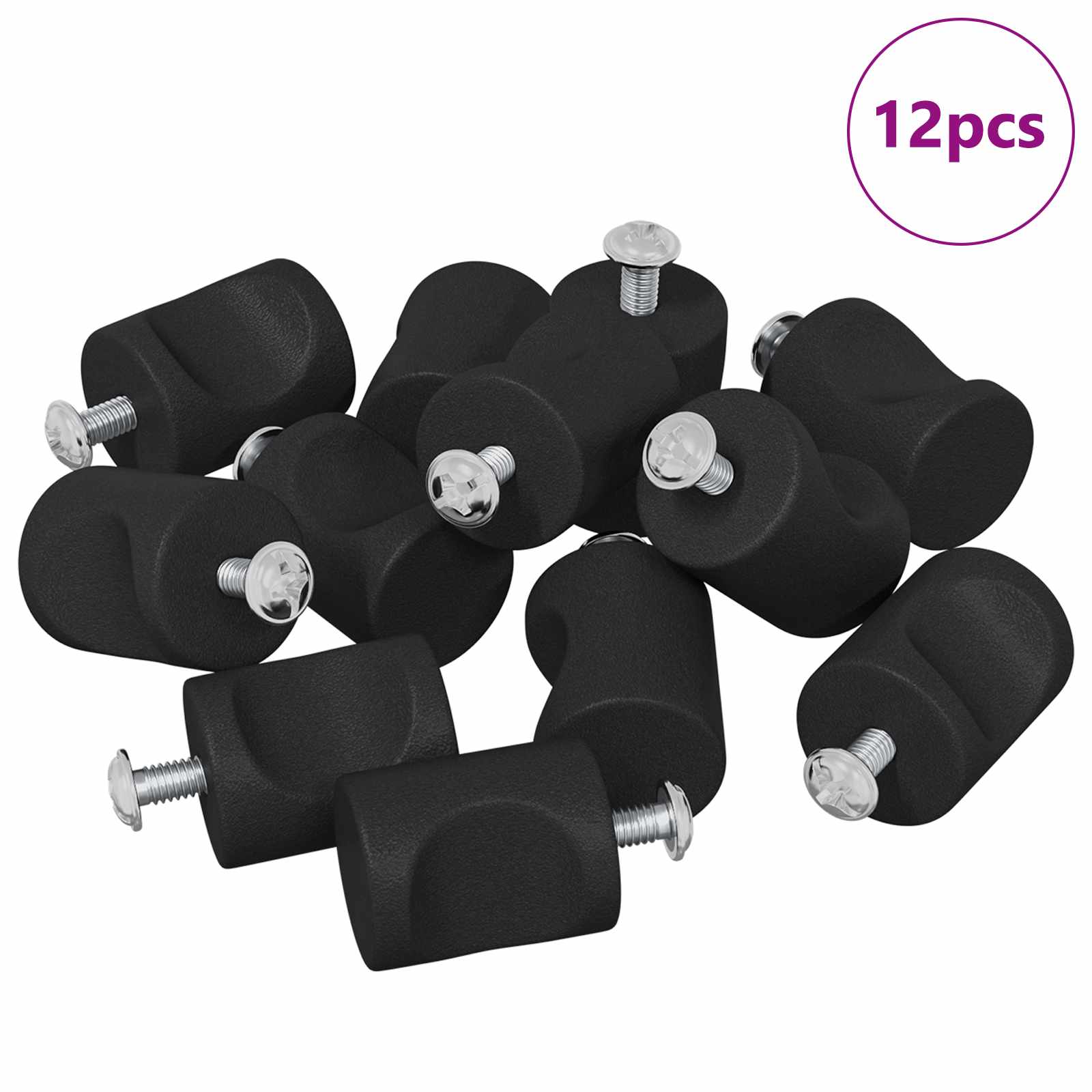vidaXL Schrankknopf 12 pcs Schwarz 18 x 23 mm Eisen