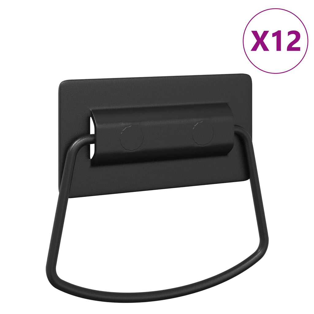 vidaXL Schrankgriffe 12 pcs Schwarz 85 x 45 mm Metall