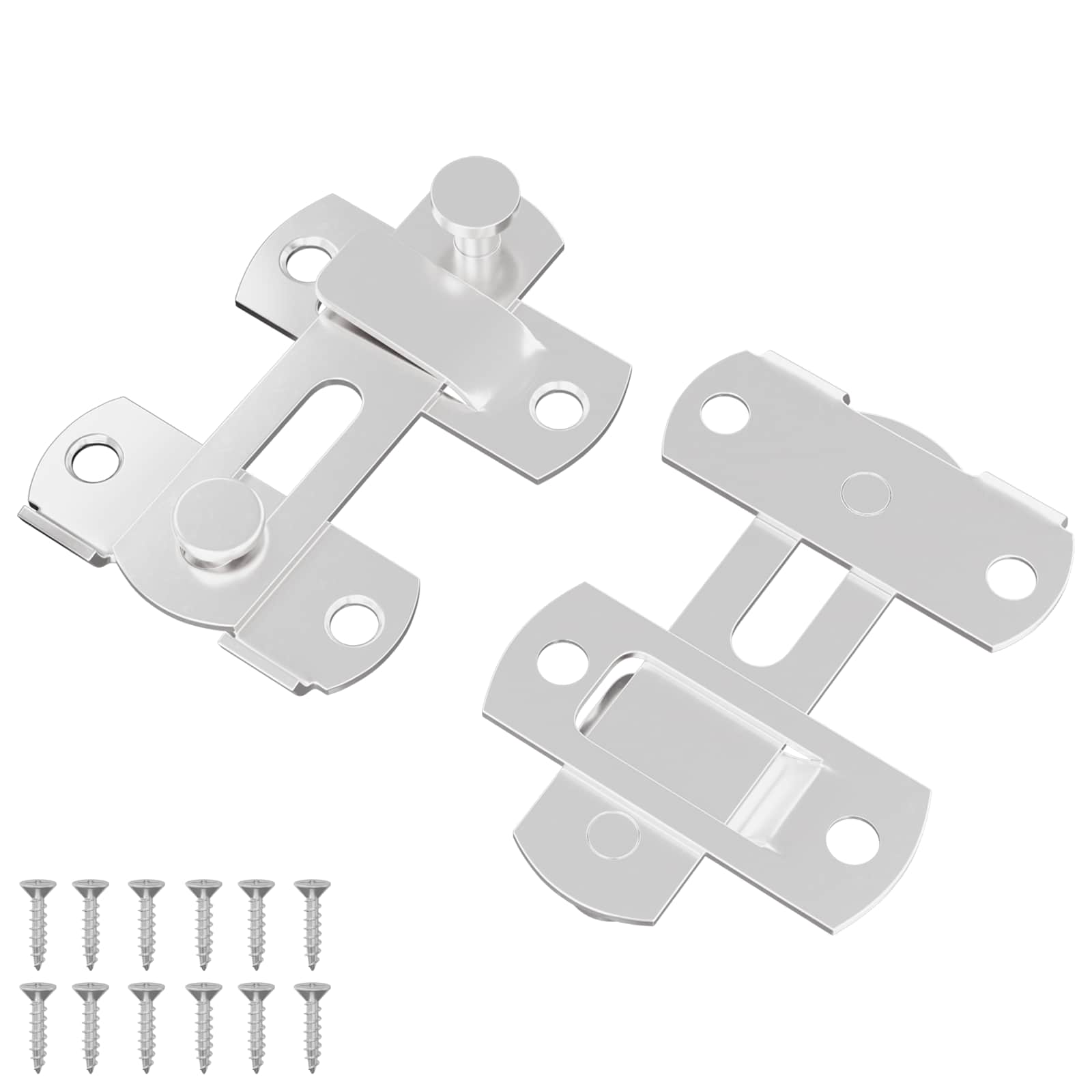 vidaXL Türverschluss 2 pcs Silber 70 x 8 mm Stahl