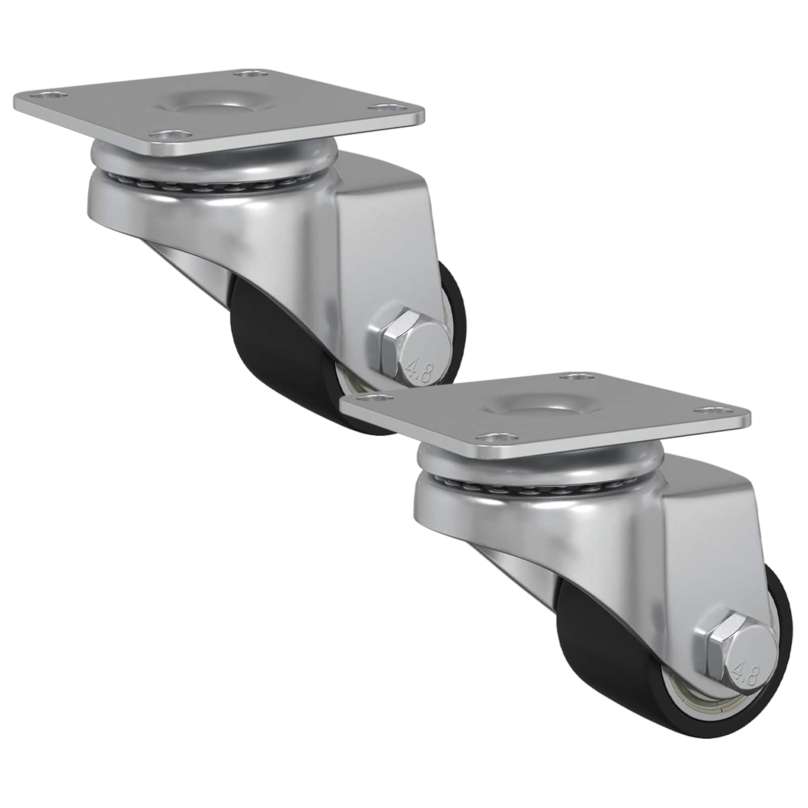 vidaXL Bockrolle 2 pcs Silber 44,1 x 44,1 x 1,95 mm Nylon