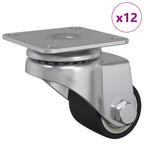 vidaXL Bockrolle 12 pcs Silber 44,1 x 44,1 x 1,95 mm Nylon