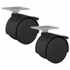 vidaXL Rolle 2 pcs Schwarz 39,5 x 39,5 x 37,8 mm