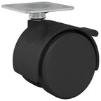 vidaXL Rolle 2 pcs Schwarz 39,5 x 39,5 x 37,8 mm