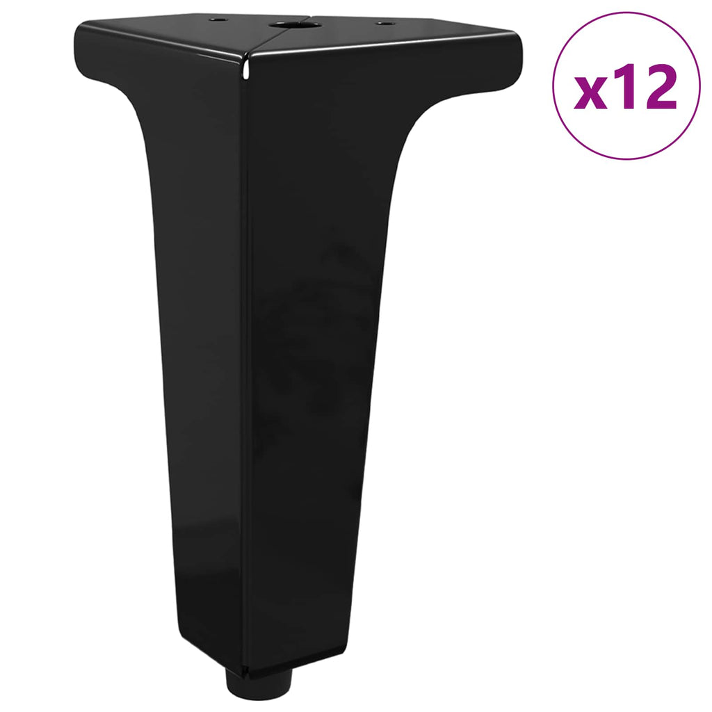 vidaXL Möbelbeine 12 pcs Schwarz 54,1 x 54,1 x 100 mm Eisen