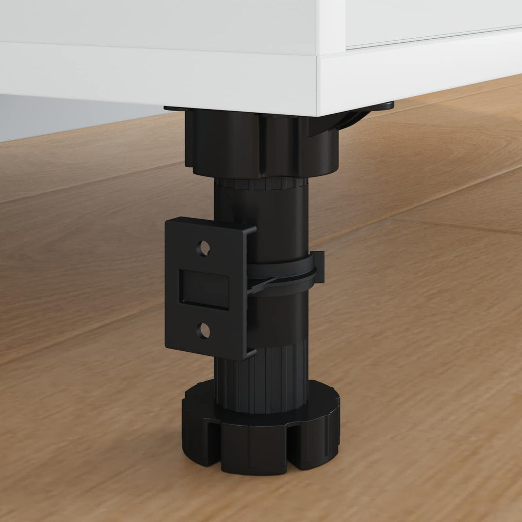 vidaXL Möbelbeine Verstellbar 2 pcs Schwarz 46 x 46 x 128 mm PP