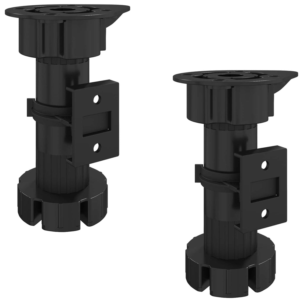 vidaXL Möbelbeine Verstellbar 2 pcs Schwarz 46 x 46 x 128 mm PP